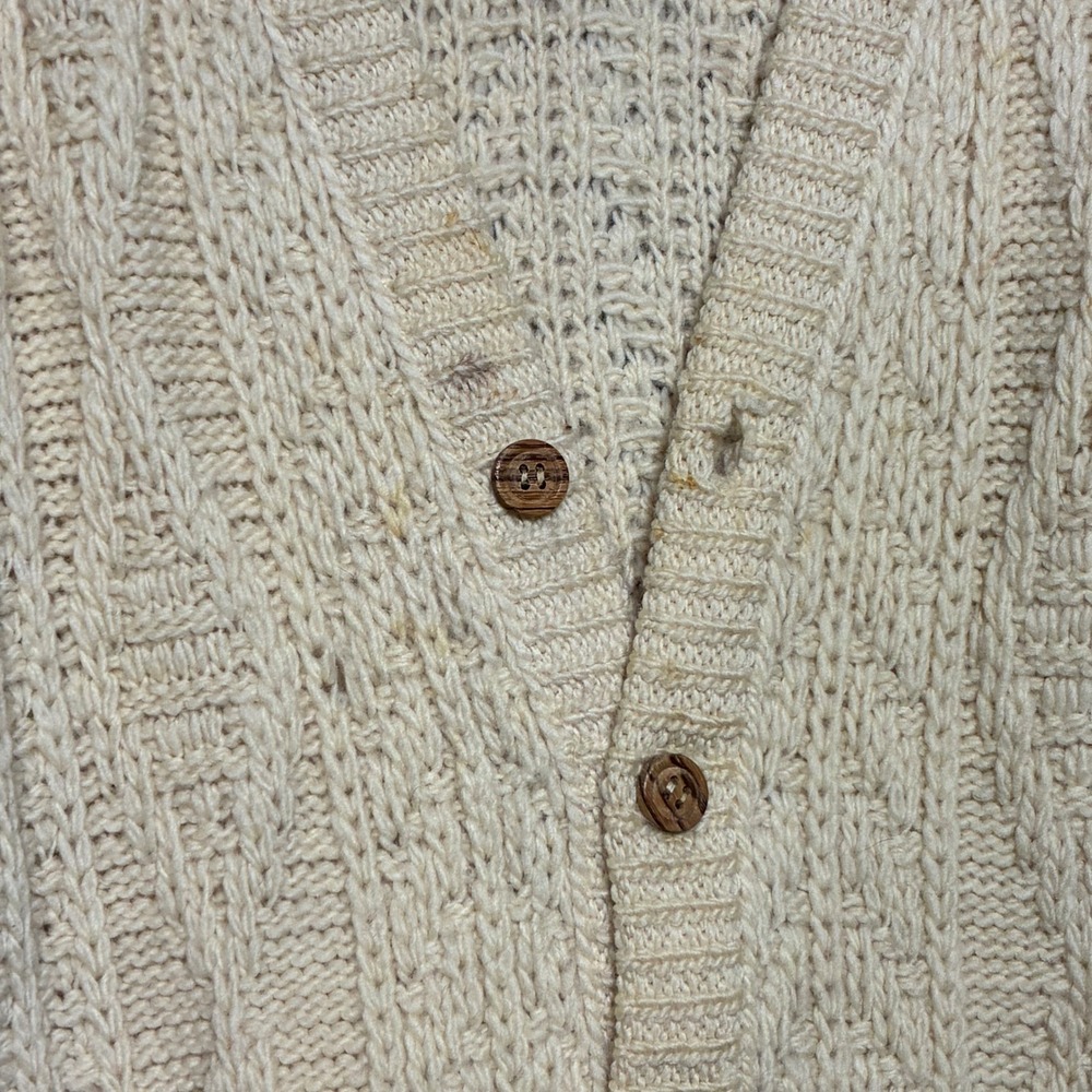 Vtg Pendleton Virgin Wool Cable Knit Cardigan Swe… - image 3